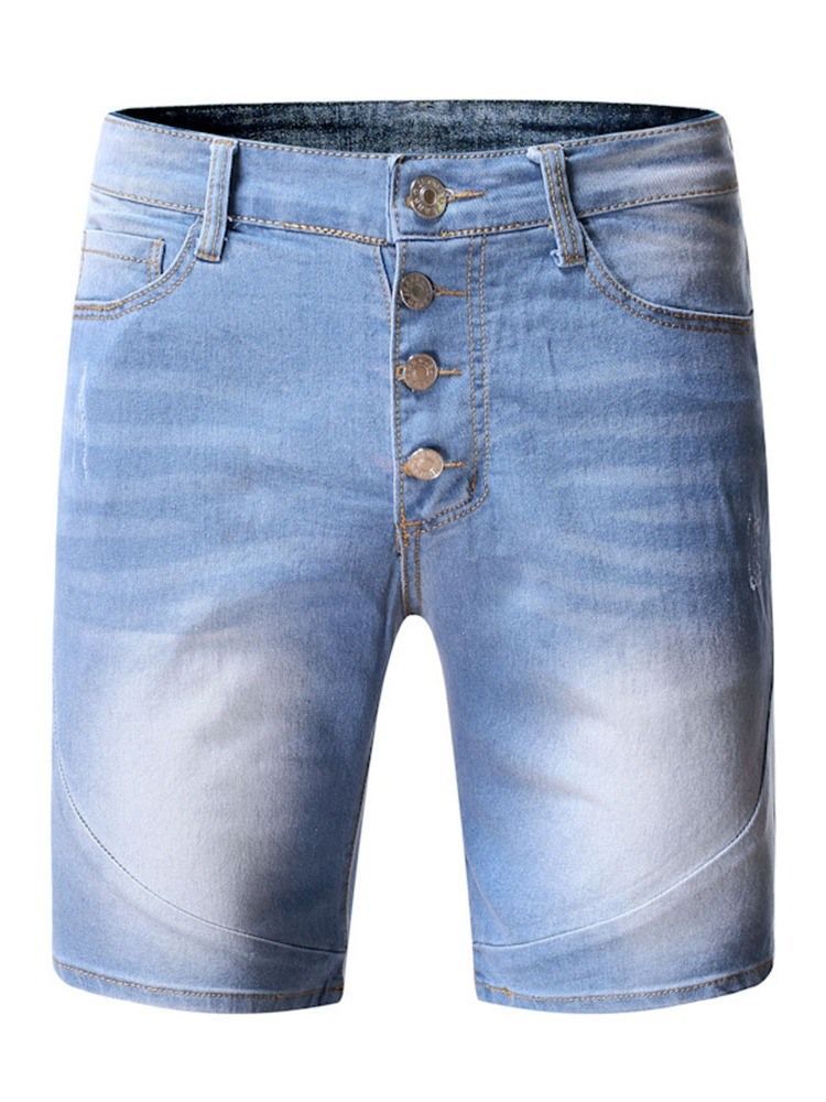 Short Slim Usé À Taille Moyenne Pour Hommes