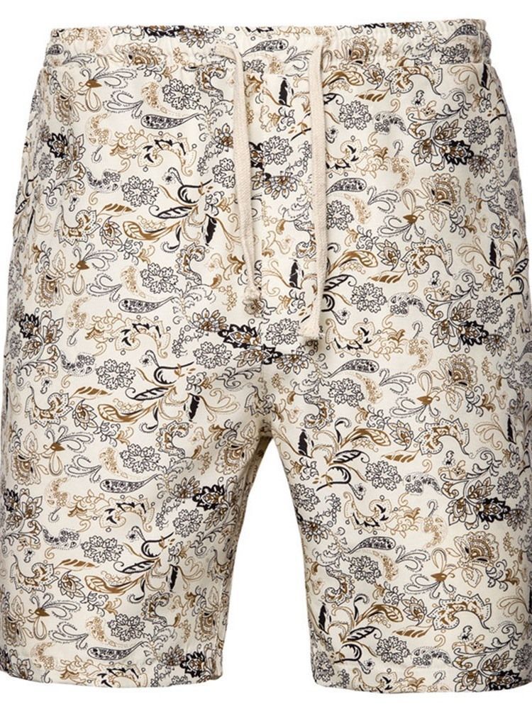 Short De Sport À Lacets À Fleurs Et Imprimés Pour Hommes