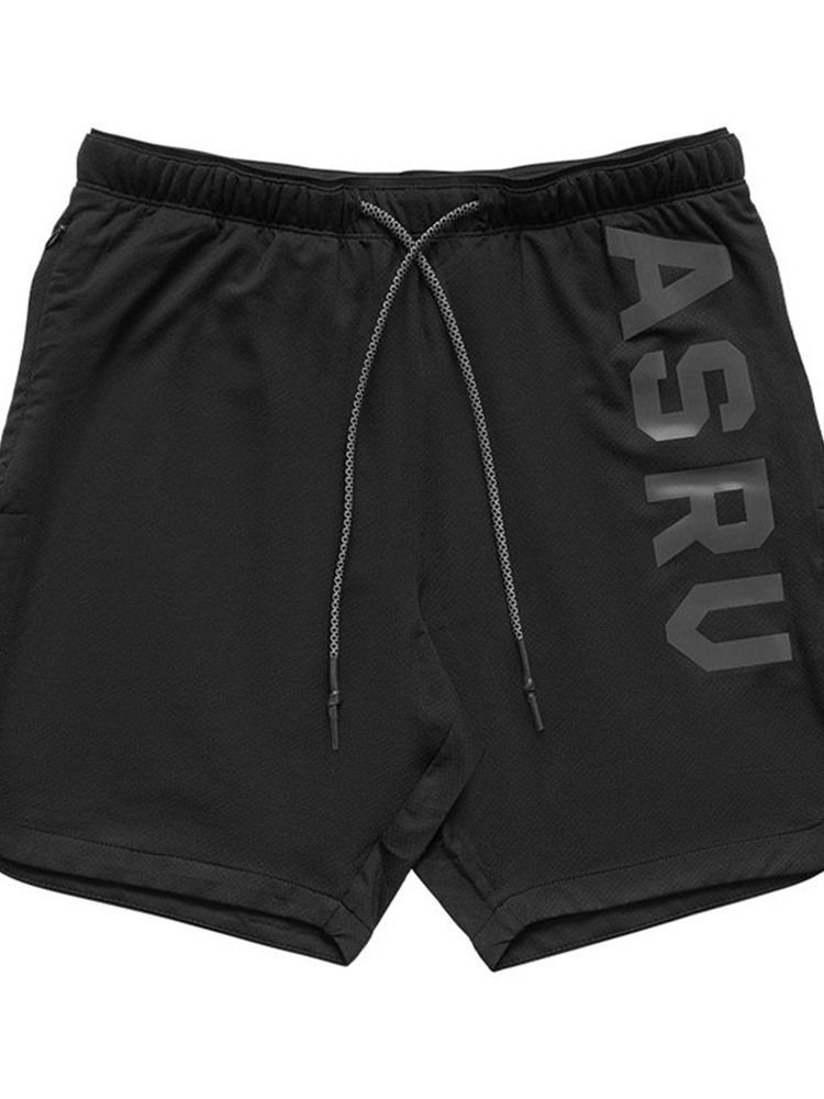 Short De Sport À Lacets Pour Hommes Avec Lettre Imprimée En Vrac