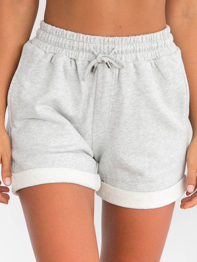 Short De Sport Uni À Lacets Pour Femmes