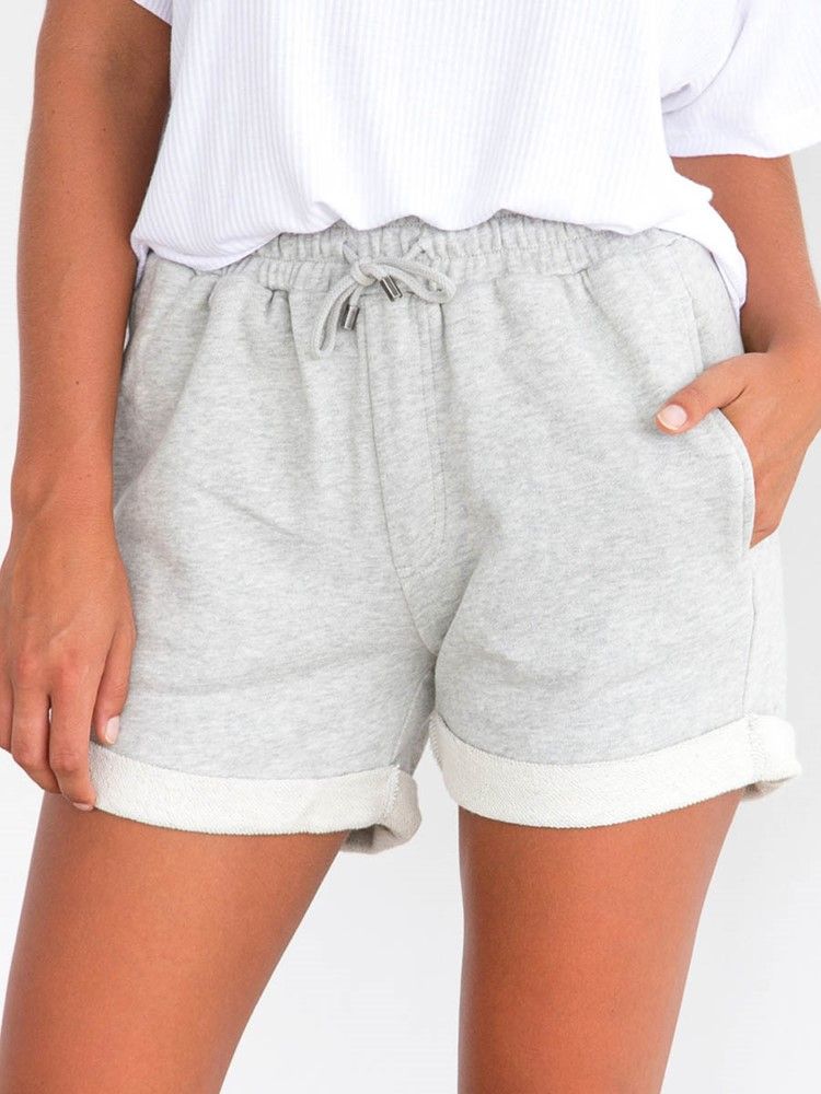 Short De Sport Uni À Lacets Pour Femmes