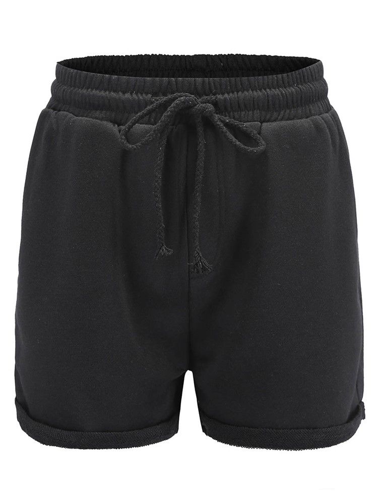 Short De Sport Uni À Lacets Pour Femmes