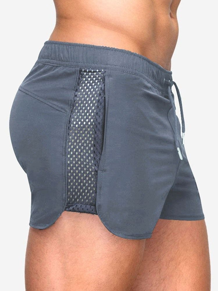 Shorts Décontractés Pour Hommes À Taille Moyenne Et À Lacets