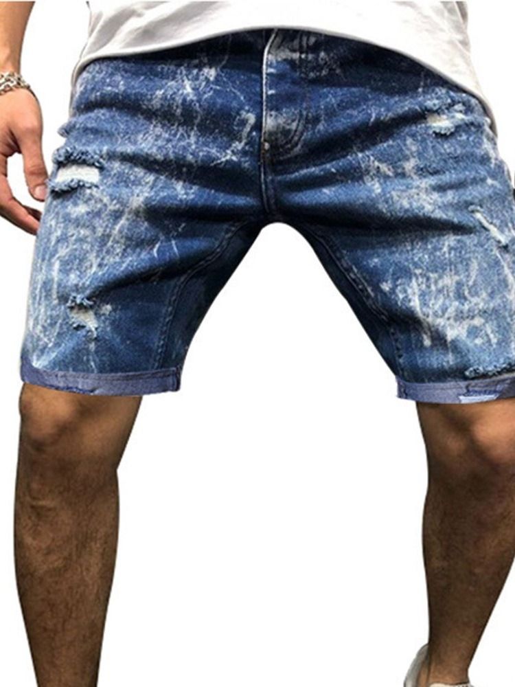 Shorts Pour Hommes À Taille Moyenne Et À Blocs De Couleurs Avec Boutons Lâches