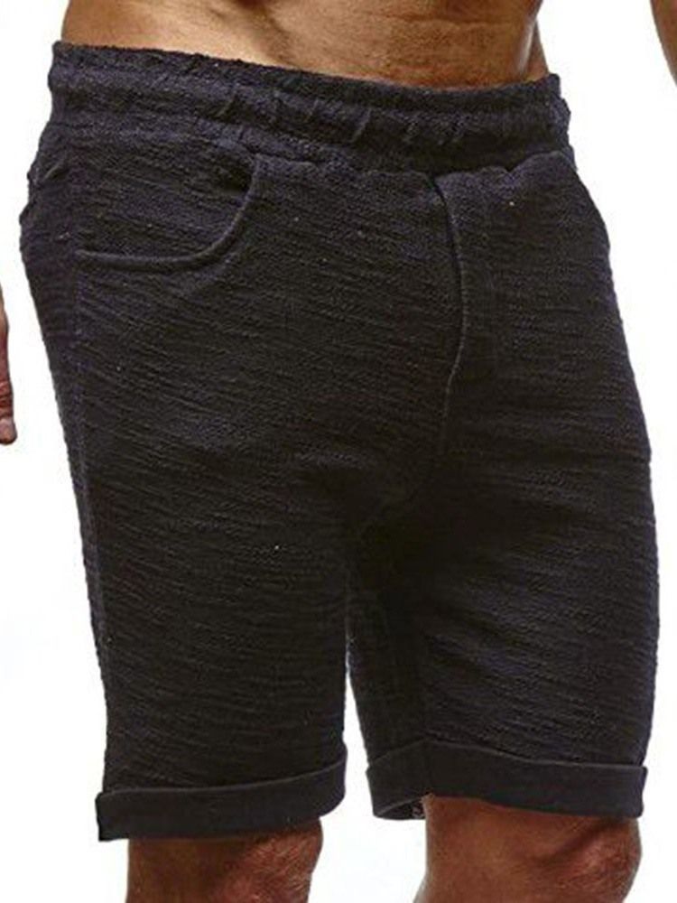 Shorts Pour Hommes À Taille Moyenne Et Élastiques Unis