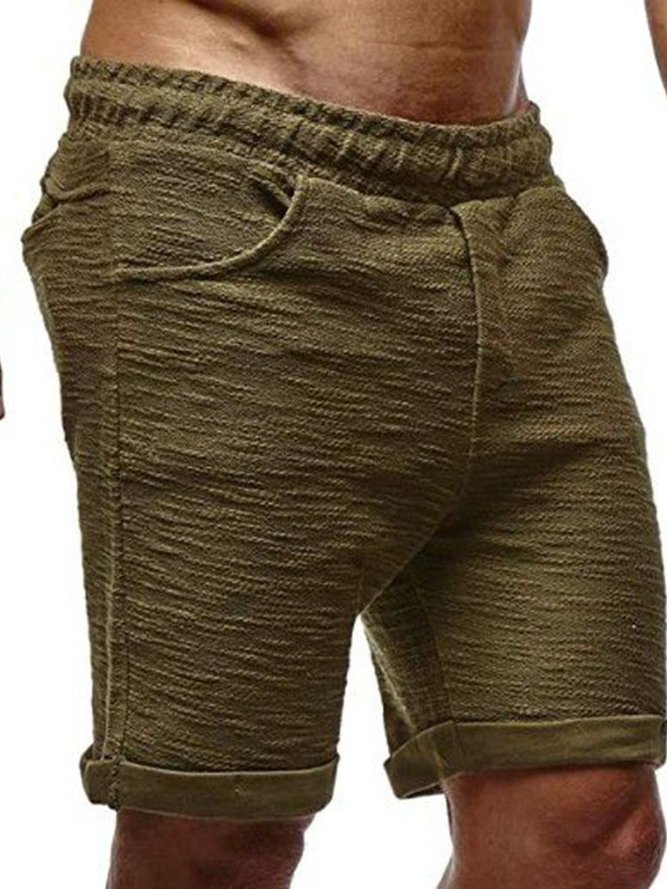 Shorts Pour Hommes À Taille Moyenne Et Élastiques Unis