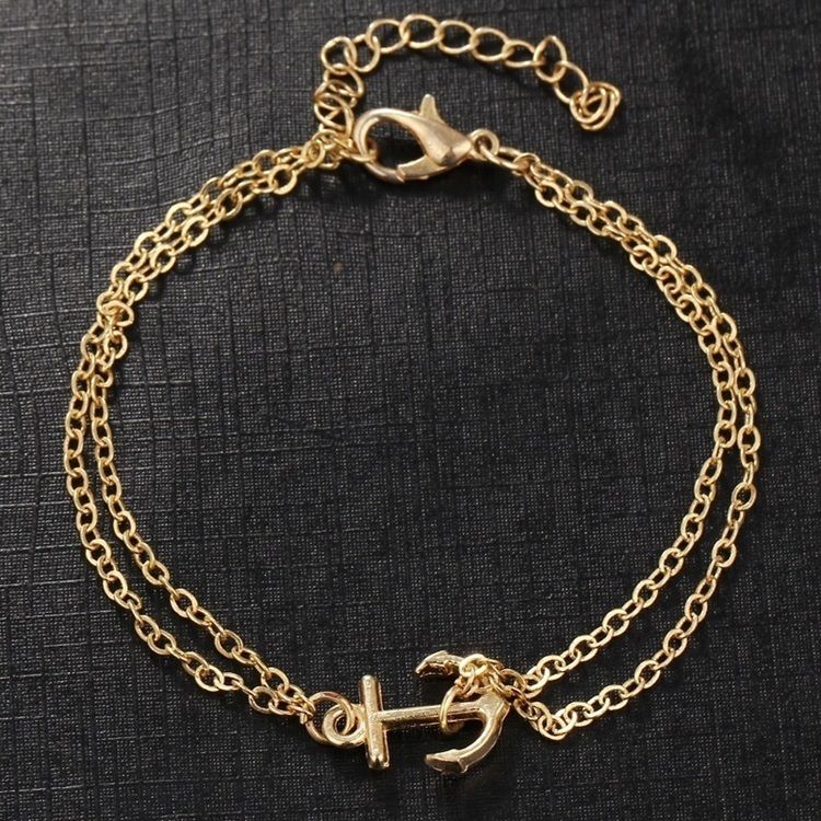 Bracelet De Cheville De Plage D'ancre Exquis Pour Les Femmes