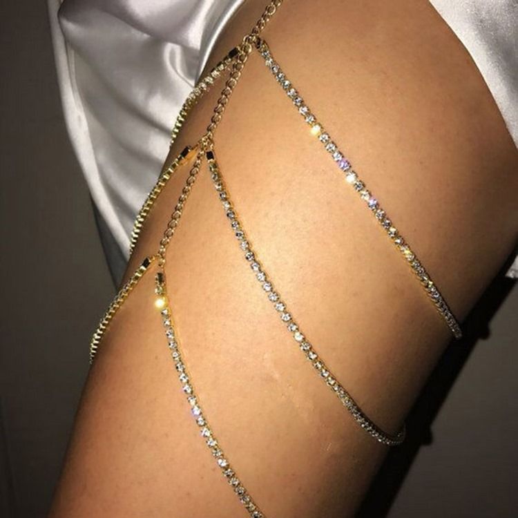 Bracelet De Cheville En Strass Simple (juste 1 Photo)