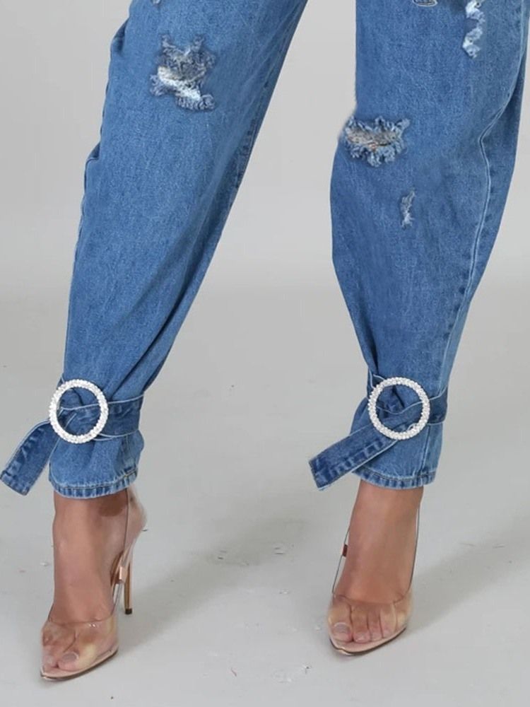 Jean Ample À Ceinture Pour Femme