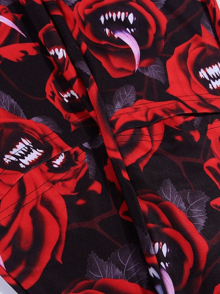 Leggings À Fleurs Pour Femmes Avec Imprimé De Costumes D'halloween Pour Femmes