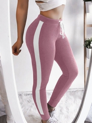 Leggings De Sport À Lacets Color Block Pour Femmes