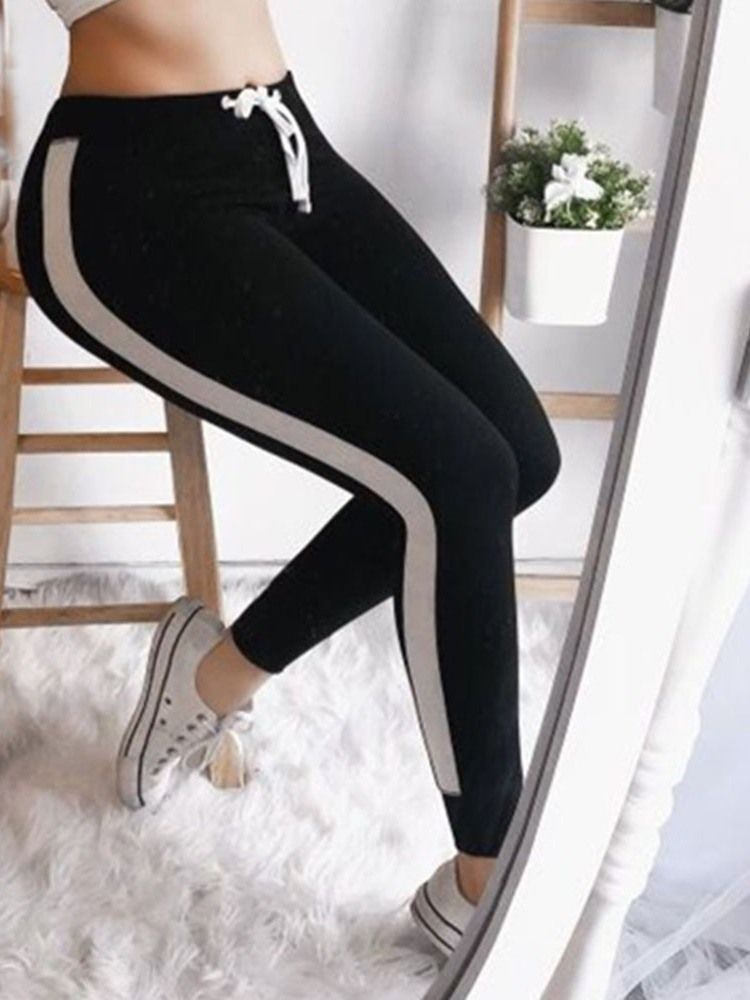 Leggings De Sport À Lacets Color Block Pour Femmes