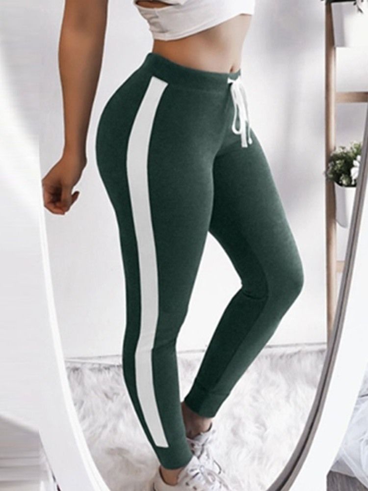 Leggings De Sport À Lacets Color Block Pour Femmes