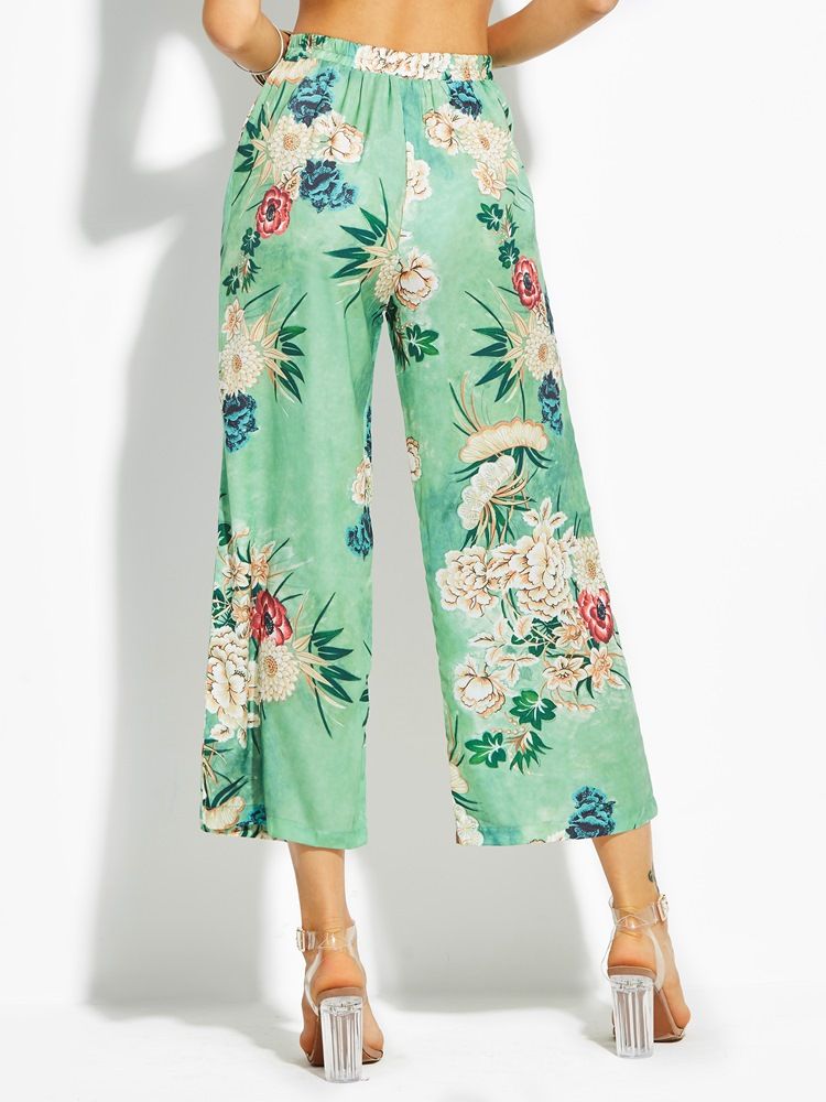 Pantalon Ample À Imprimé De Fleurs Pour Femmes