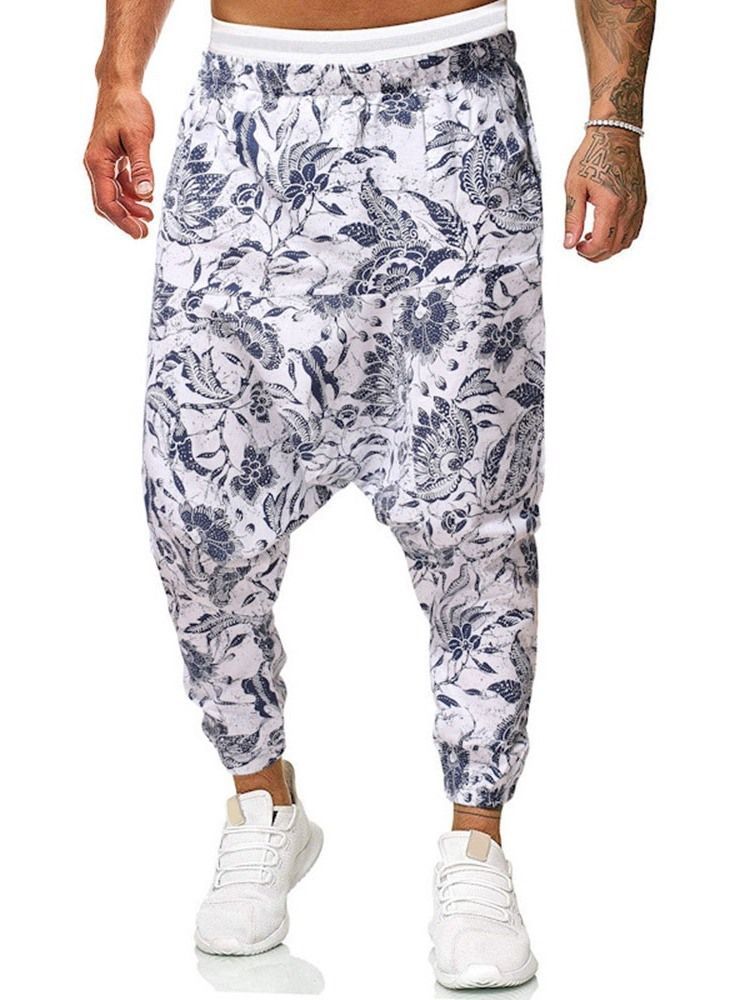 Pantalon Ample À Imprimé Floral Pantalon Décontracté Pour Hommes À Taille Moyenne