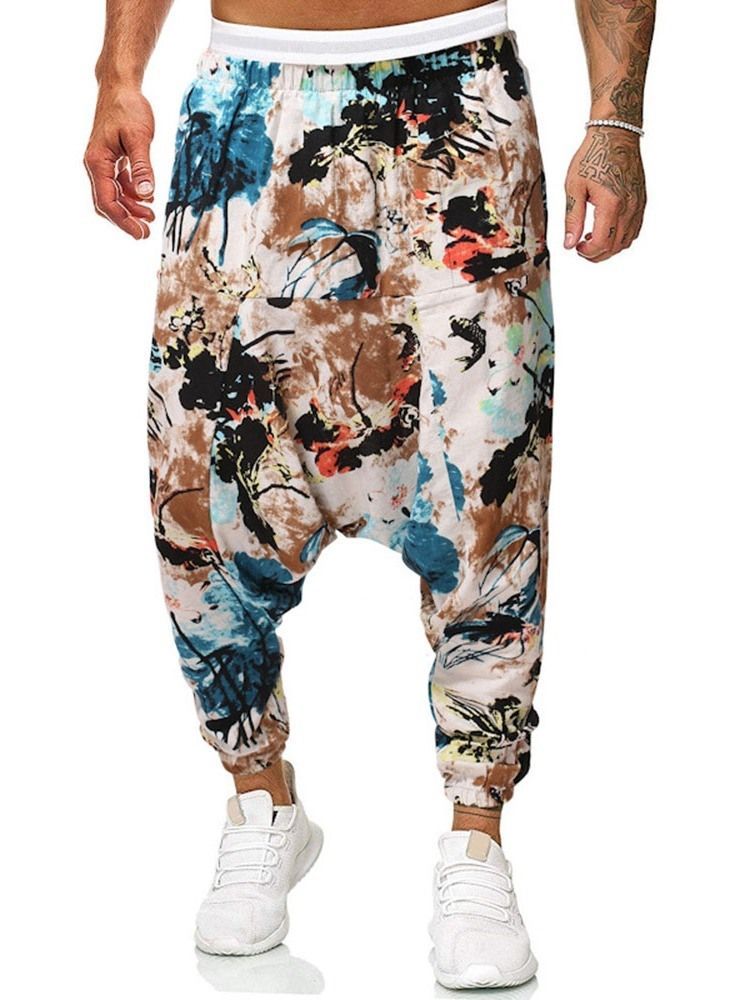 Pantalon Ample À Imprimé Floral Pantalon Décontracté Pour Hommes À Taille Moyenne