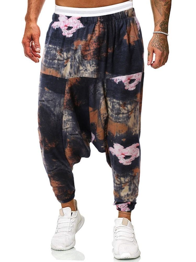 Pantalon Ample À Imprimé Floral Pantalon Décontracté Pour Hommes À Taille Moyenne