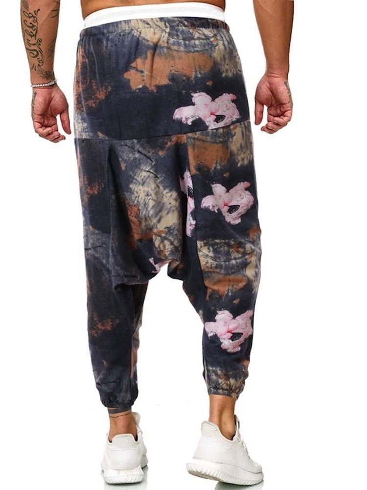 Pantalon Ample À Imprimé Floral Pantalon Décontracté Pour Hommes À Taille Moyenne