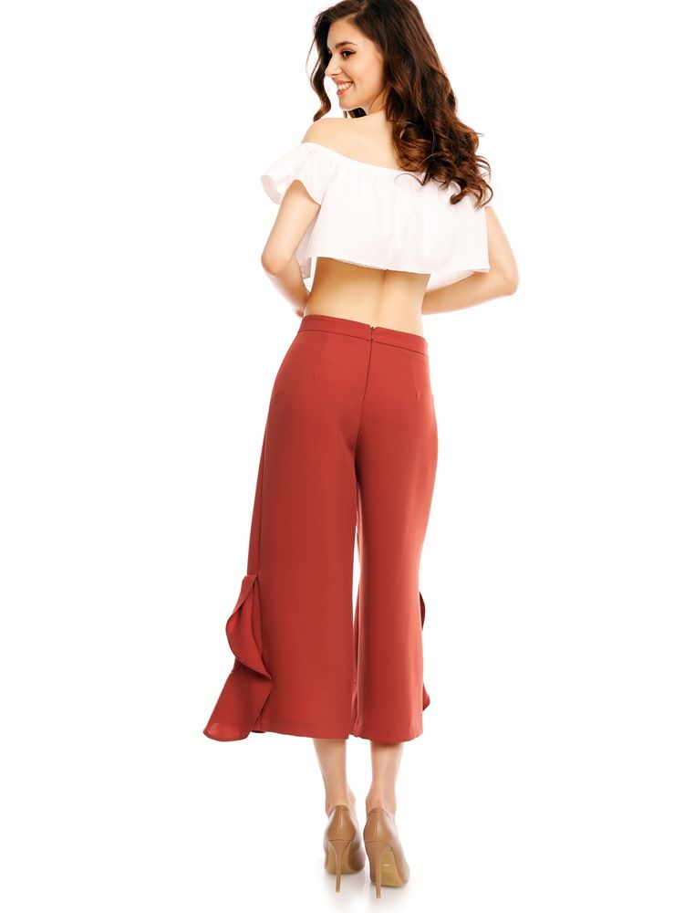 Pantalon Ample À Volants Pour Femmes