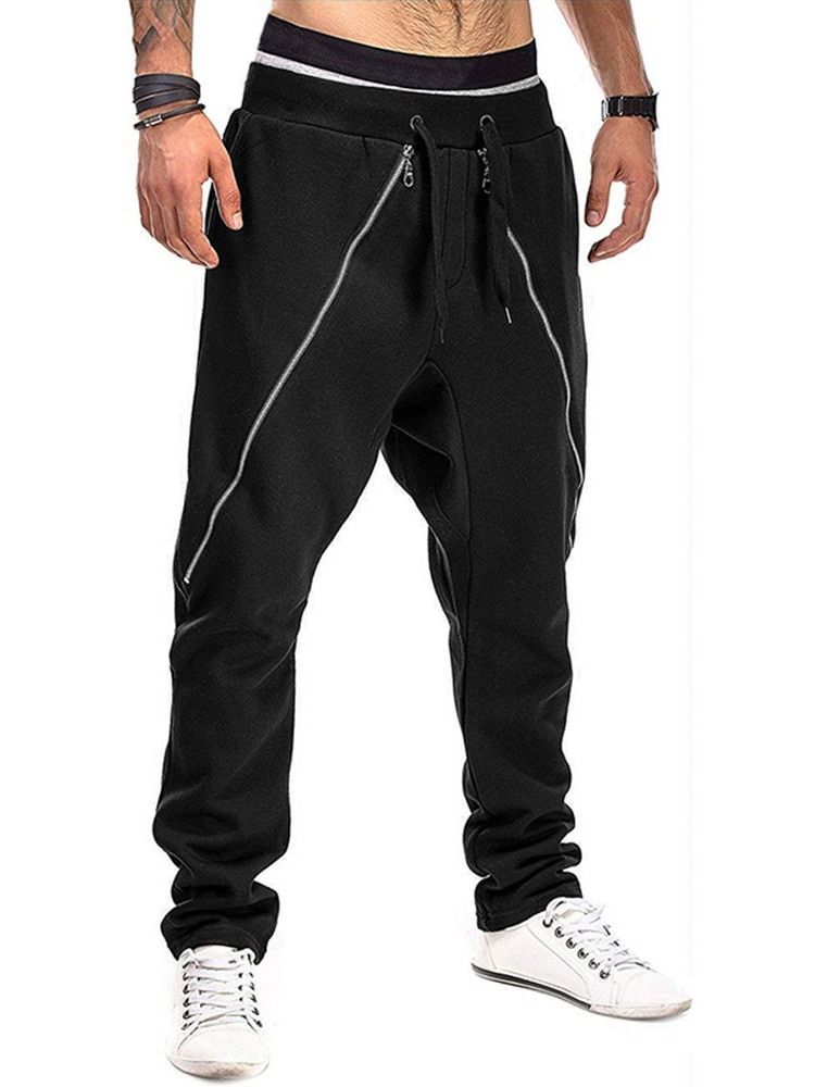 Pantalon Baggy À Blocs De Couleurs Poche Taille Moyenne Automne Pantalon Décontracté Pour Hommes