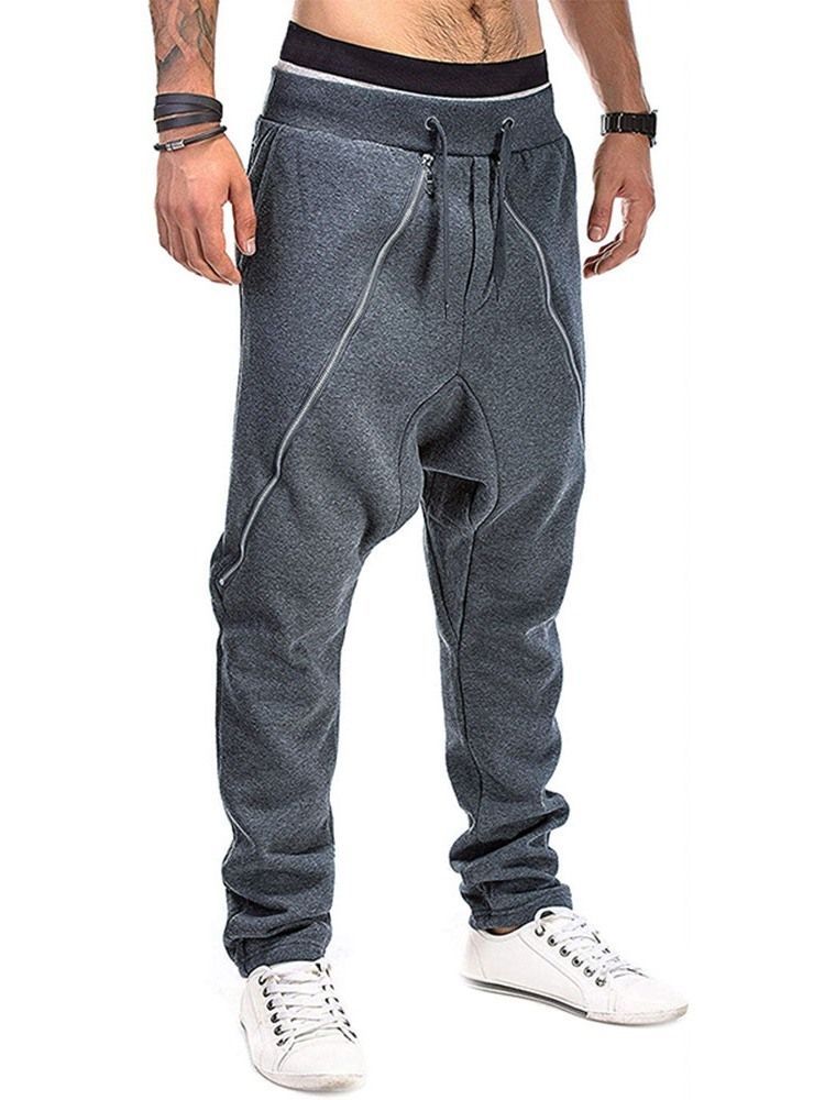 Pantalon Baggy À Blocs De Couleurs Poche Taille Moyenne Automne Pantalon Décontracté Pour Hommes