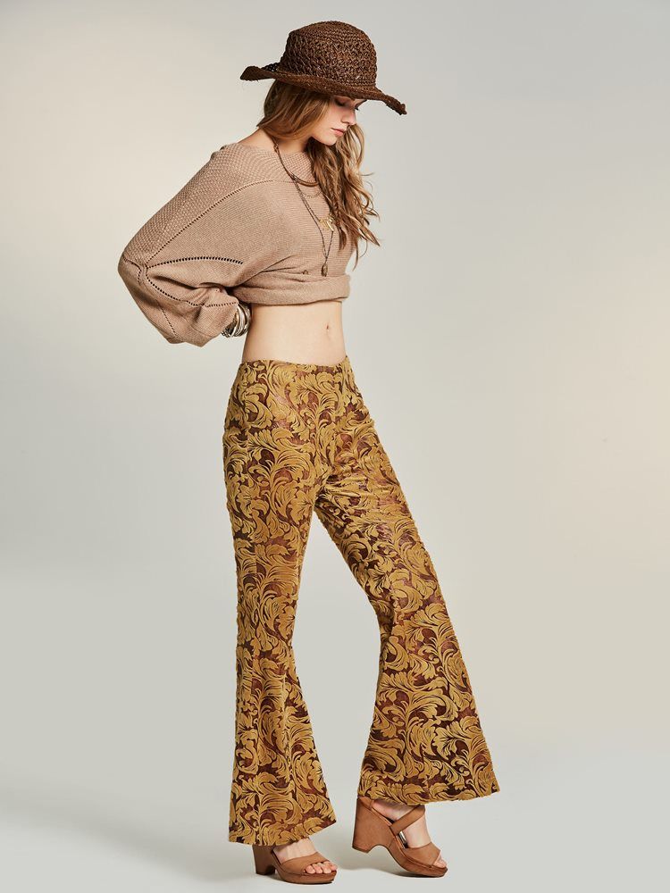 Pantalon Brodé À Jambe Large Pour Femme