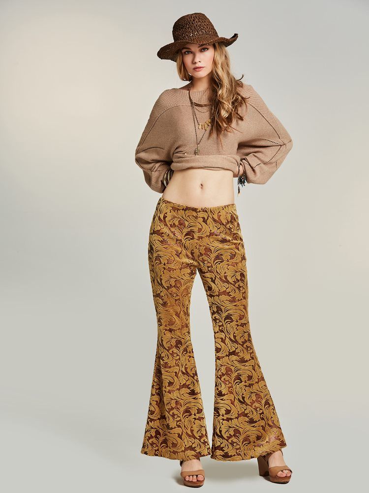 Pantalon Brodé À Jambe Large Pour Femme