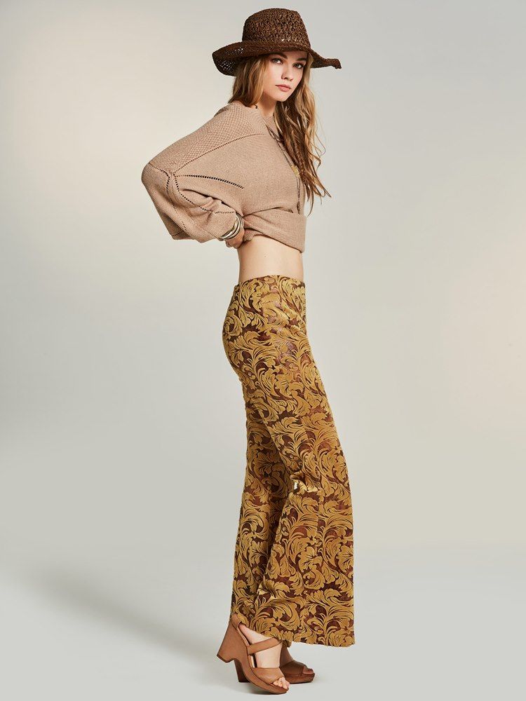 Pantalon Brodé À Jambe Large Pour Femme