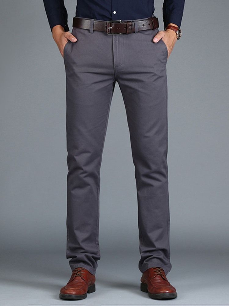 Pantalon Chino Décontracté Simple Et Ample Pour Hommes