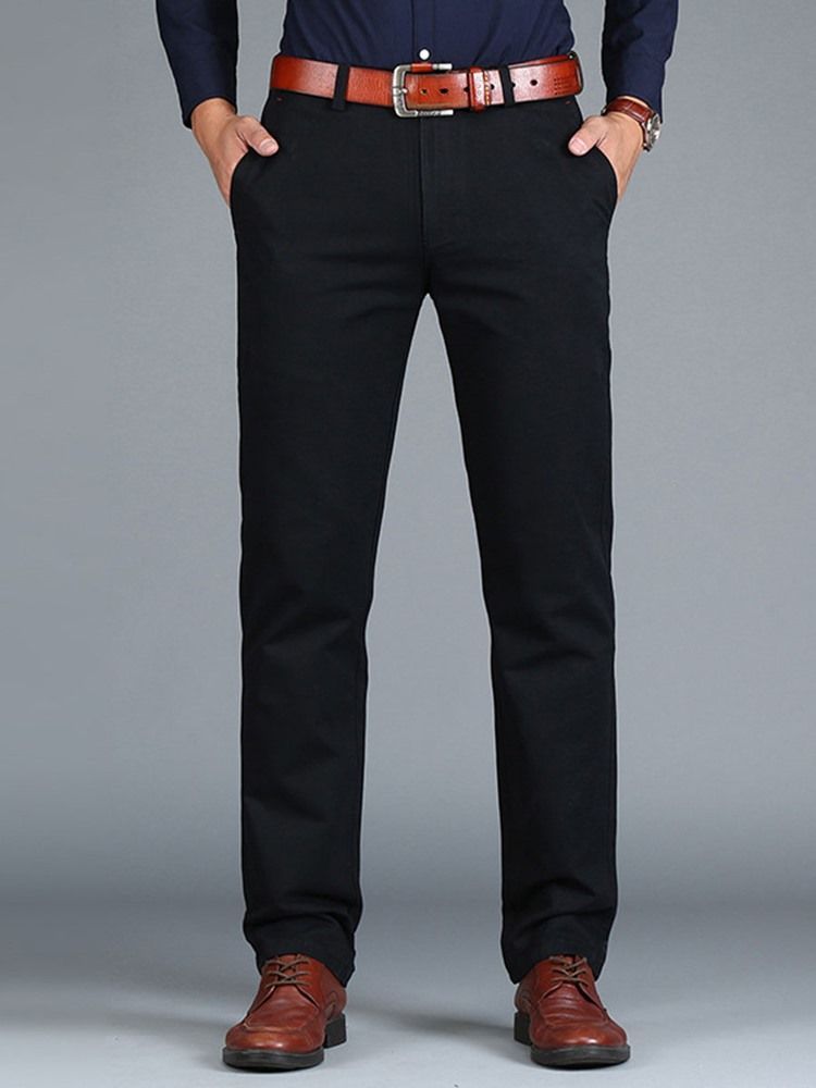 Pantalon Chino Décontracté Simple Et Ample Pour Hommes