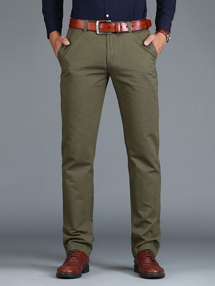 Pantalon Chino Décontracté Simple Et Ample Pour Hommes