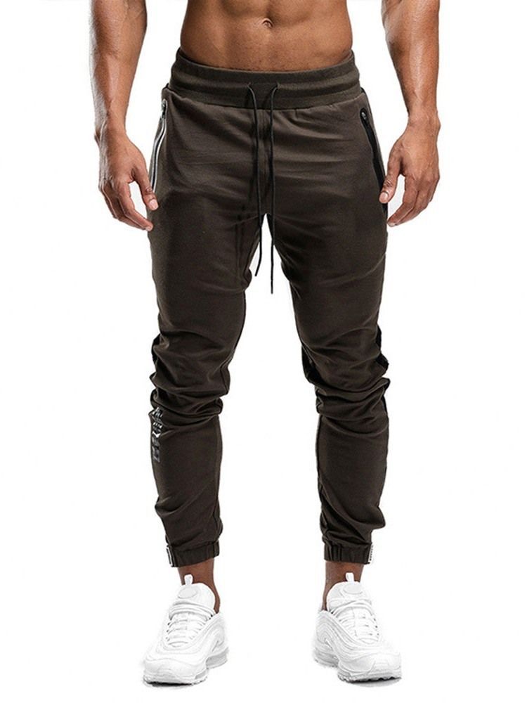 Pantalon Crayon À Blocs De Couleur Pantalon Décontracté À Lacets À Taille Moyenne Pour Hommes