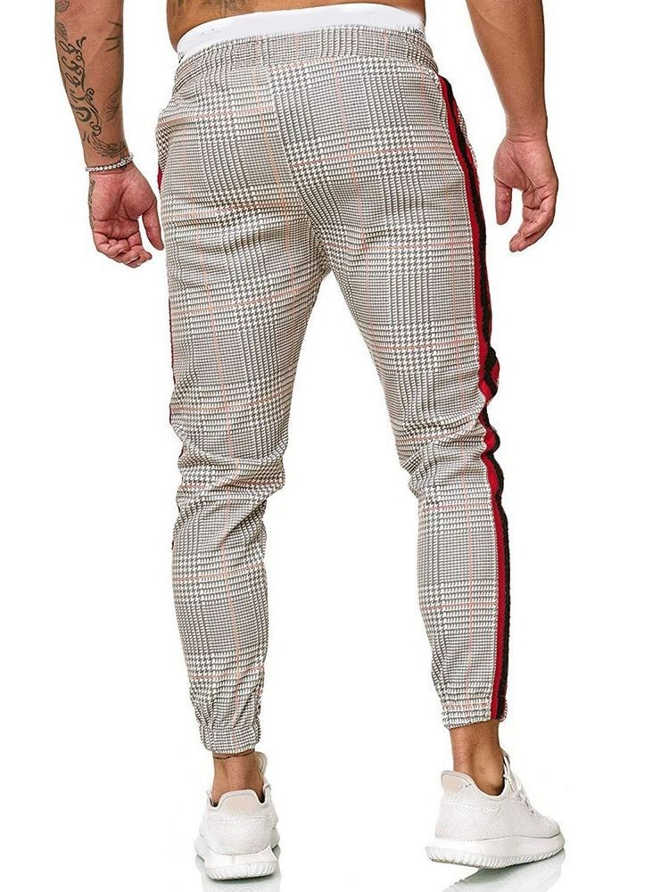 Pantalon Crayon À Blocs De Couleur Pour Hommes Pantalon Décontracté Quatre Saisons En Patchwork