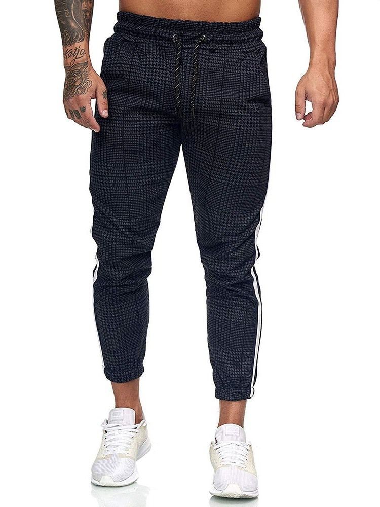 Pantalon Crayon À Blocs De Couleur Pour Hommes Pantalon Décontracté Quatre Saisons En Patchwork