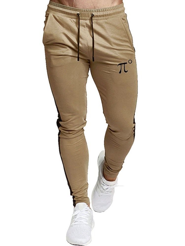 Pantalon Crayon À Blocs De Couleur Patchwork Pantalons Décontractés Pour Hommes De Sport À Lacets