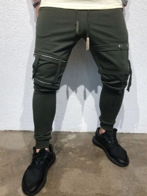 Pantalon Crayon À Chaîne Unie Pour Hommes Pantalon Décontracté À Taille Moyenne