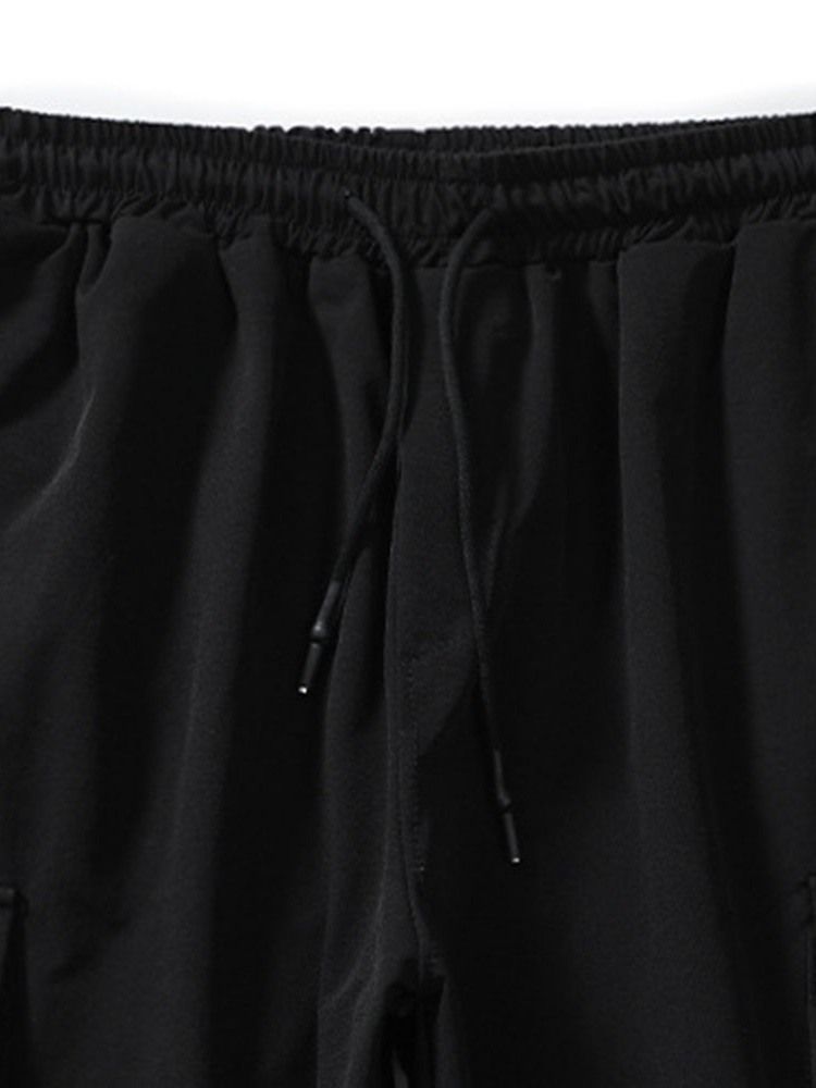 Pantalon Crayon Décontracté Pour Hommes À Lacets Et À Poche