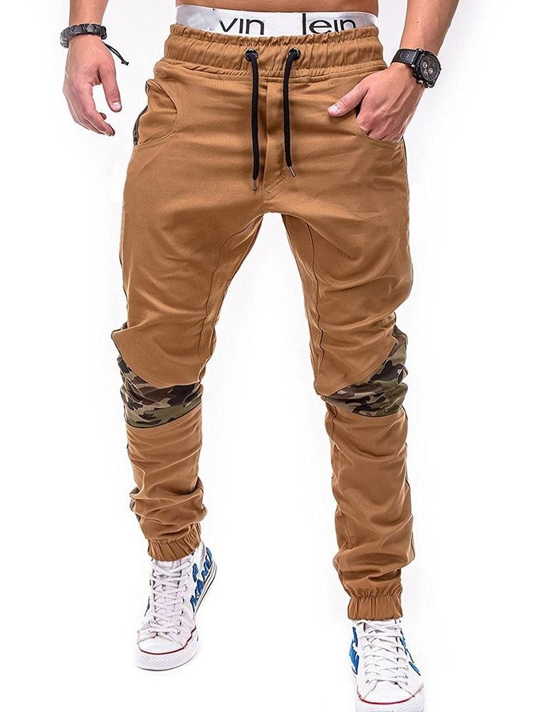 Pantalon Crayon Décontracté À Lacets Camouflage Pour Hommes