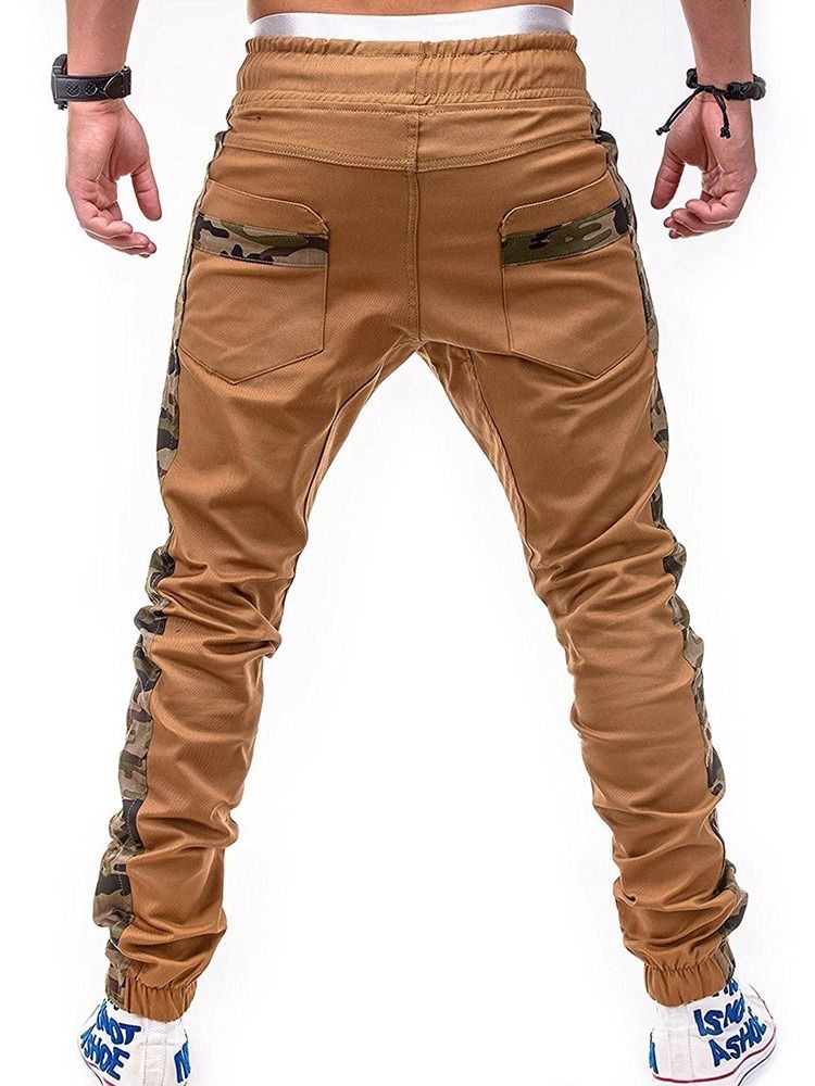 Pantalon Crayon Décontracté À Lacets Camouflage Pour Hommes