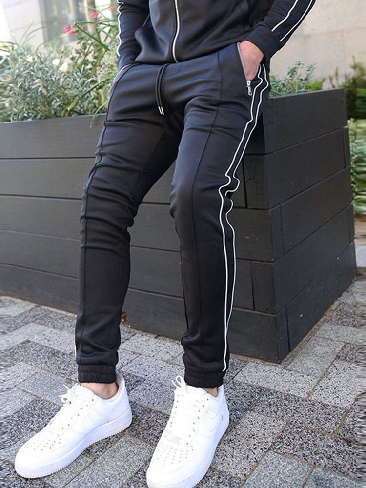 Pantalon Crayon Décontracté À Lacets Pour Hommes