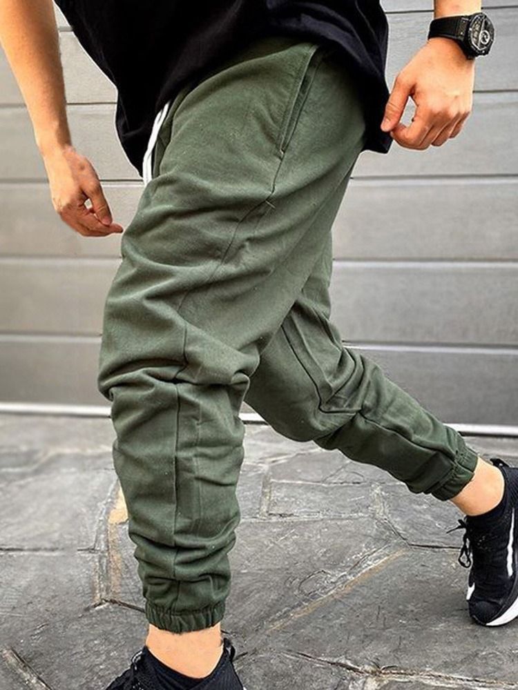 Pantalon Crayon Pour Hommes À Taille Moyenne Et À Poche