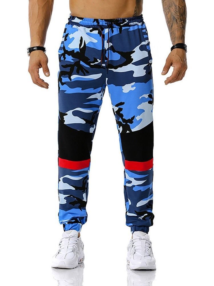 Pantalon Crayon Imprimé Camouflage Pantalon Décontracté Taille Moyenne Pour Hommes