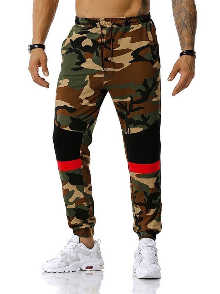 Pantalon Crayon Imprimé Camouflage Pantalon Décontracté Taille Moyenne Pour Hommes