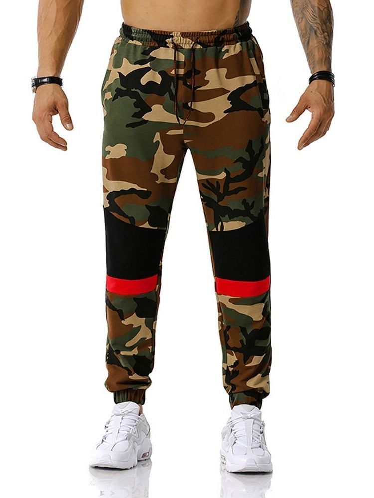 Pantalon Crayon Imprimé Camouflage Pantalon Décontracté Taille Moyenne Pour Hommes