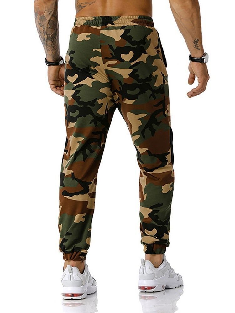 Pantalon Crayon Imprimé Camouflage Pantalon Décontracté Taille Moyenne Pour Hommes