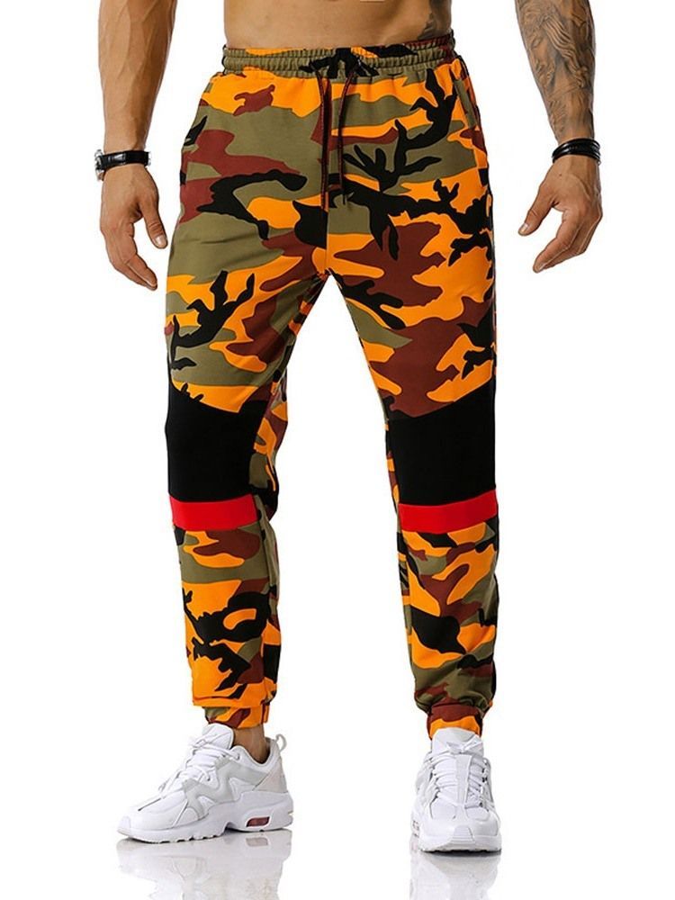 Pantalon Crayon Imprimé Camouflage Pantalon Décontracté Taille Moyenne Pour Hommes