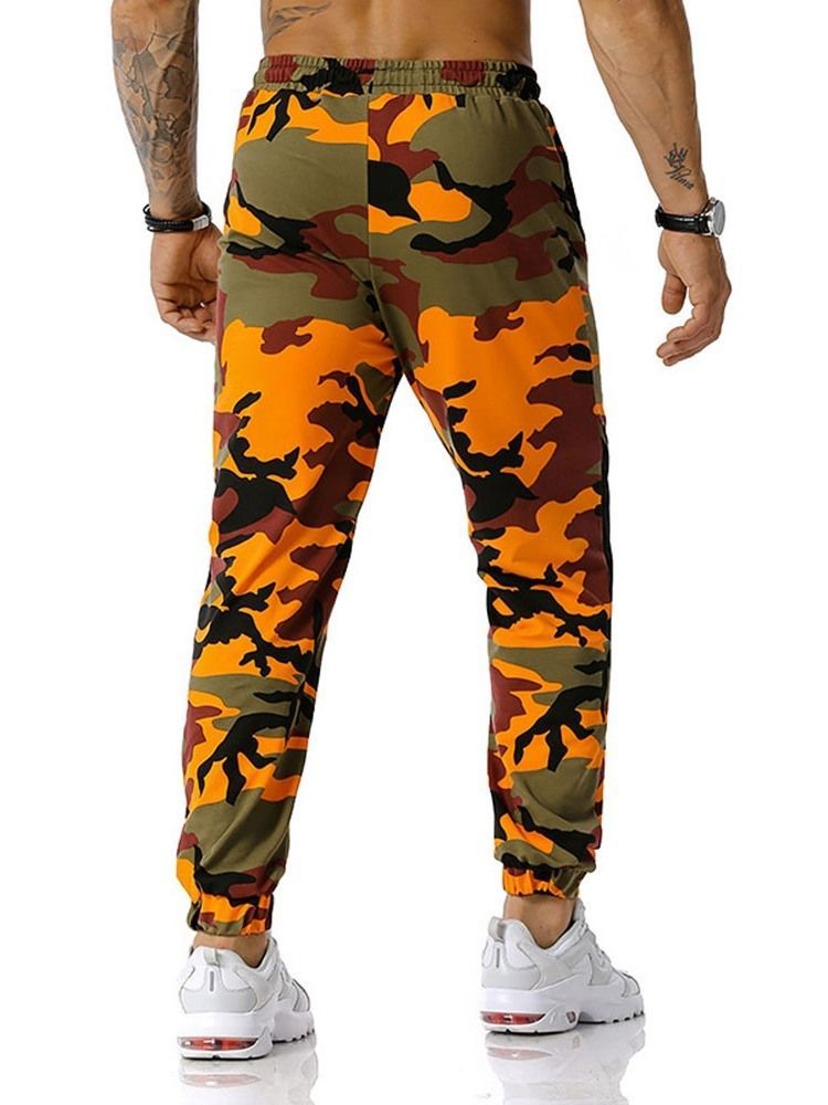 Pantalon Crayon Imprimé Camouflage Pantalon Décontracté Taille Moyenne Pour Hommes