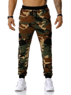 Pantalon Crayon Imprimé Camouflage Taille Moyenne Pantalon Décontracté Pour Hommes