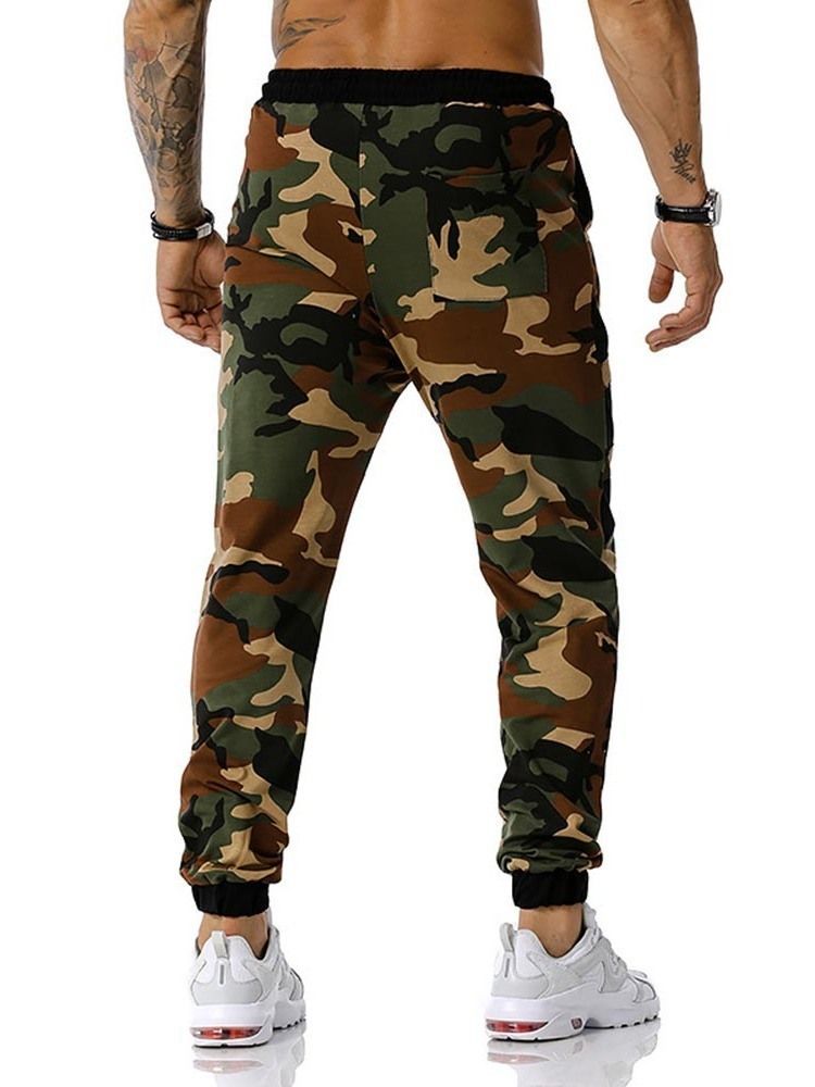 Pantalon Crayon Imprimé Camouflage Taille Moyenne Pantalon Décontracté Pour Hommes