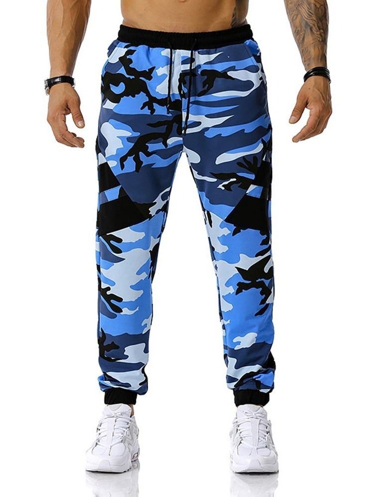 Pantalon Crayon Imprimé Camouflage Taille Moyenne Pantalon Décontracté Pour Hommes